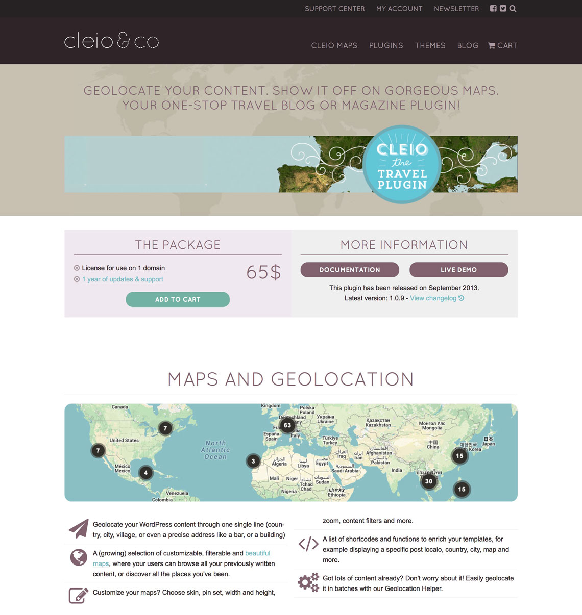 Cleio&co plugins WordPress maps et géolocalisation